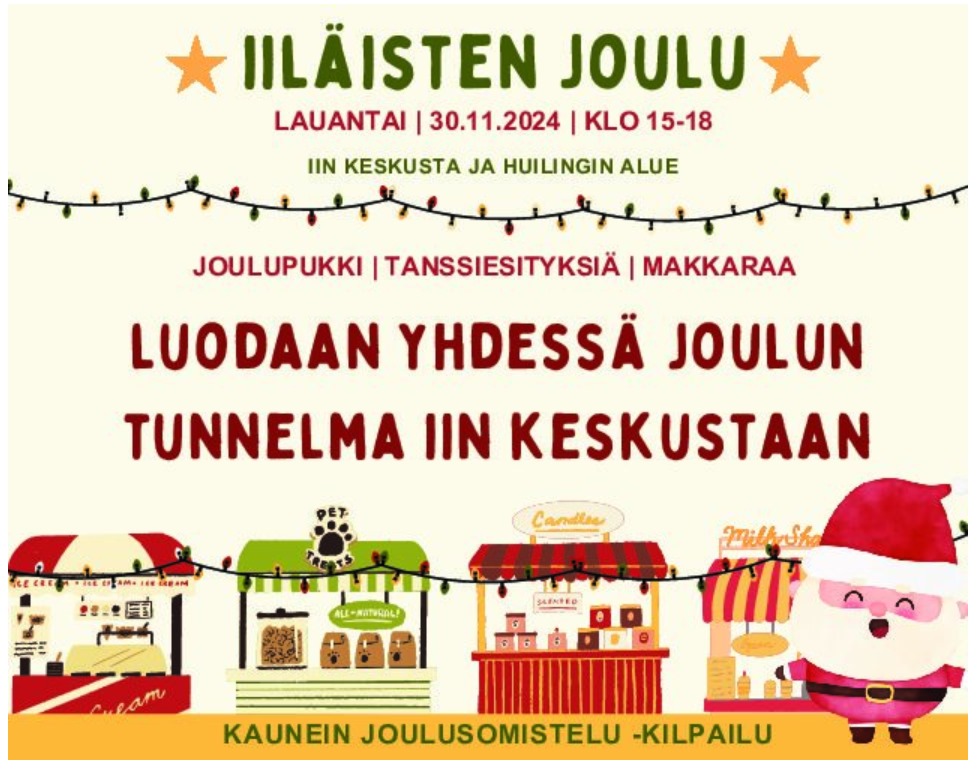 Mainos "Iiläisten joulu" -tapahtumasta