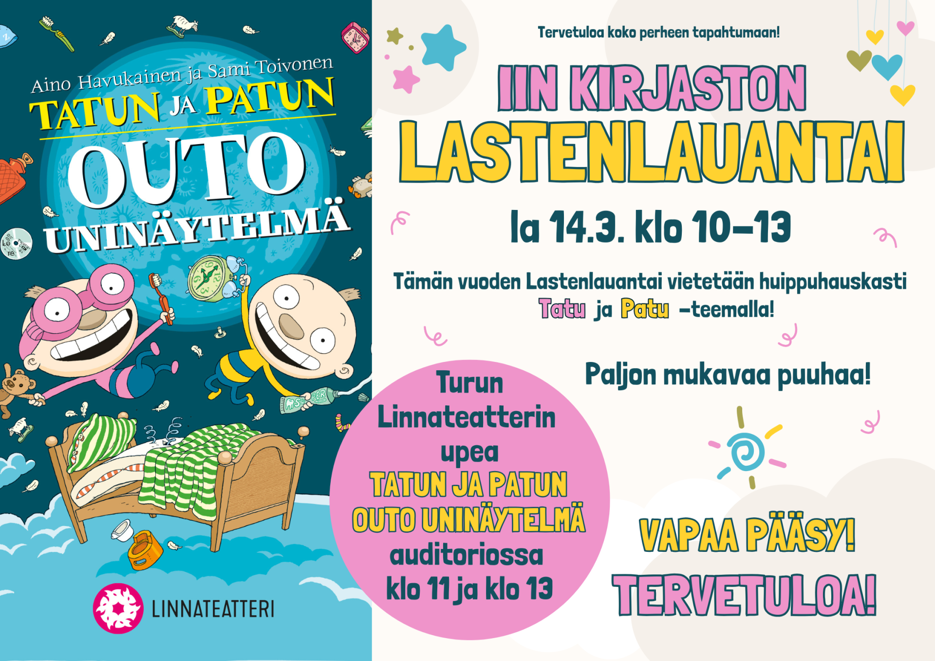 Tatu ja Patu outo uninäytelmä kuvitus ja tapahtuman tiedot